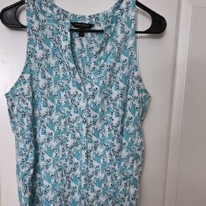 Banana Republic Turquoise and White Patterned Blouse